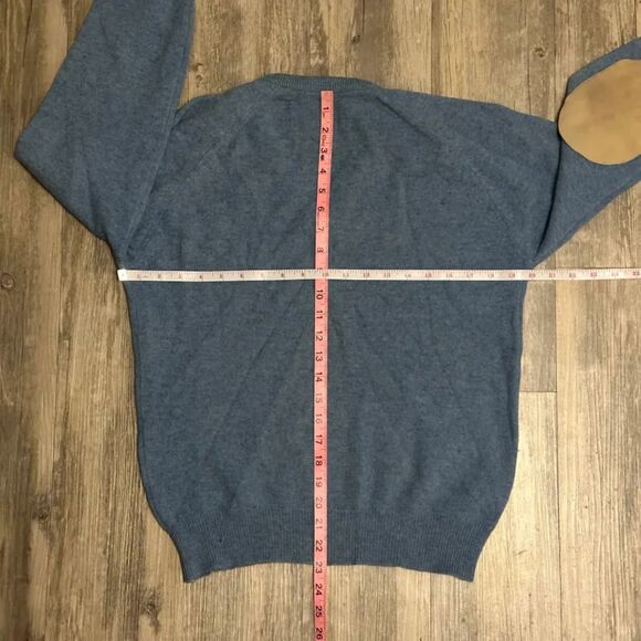 Vintage Pendleton 100% Lambswool Elbow Patch V Neck Sweater Size Medium - Picture 6 of 6